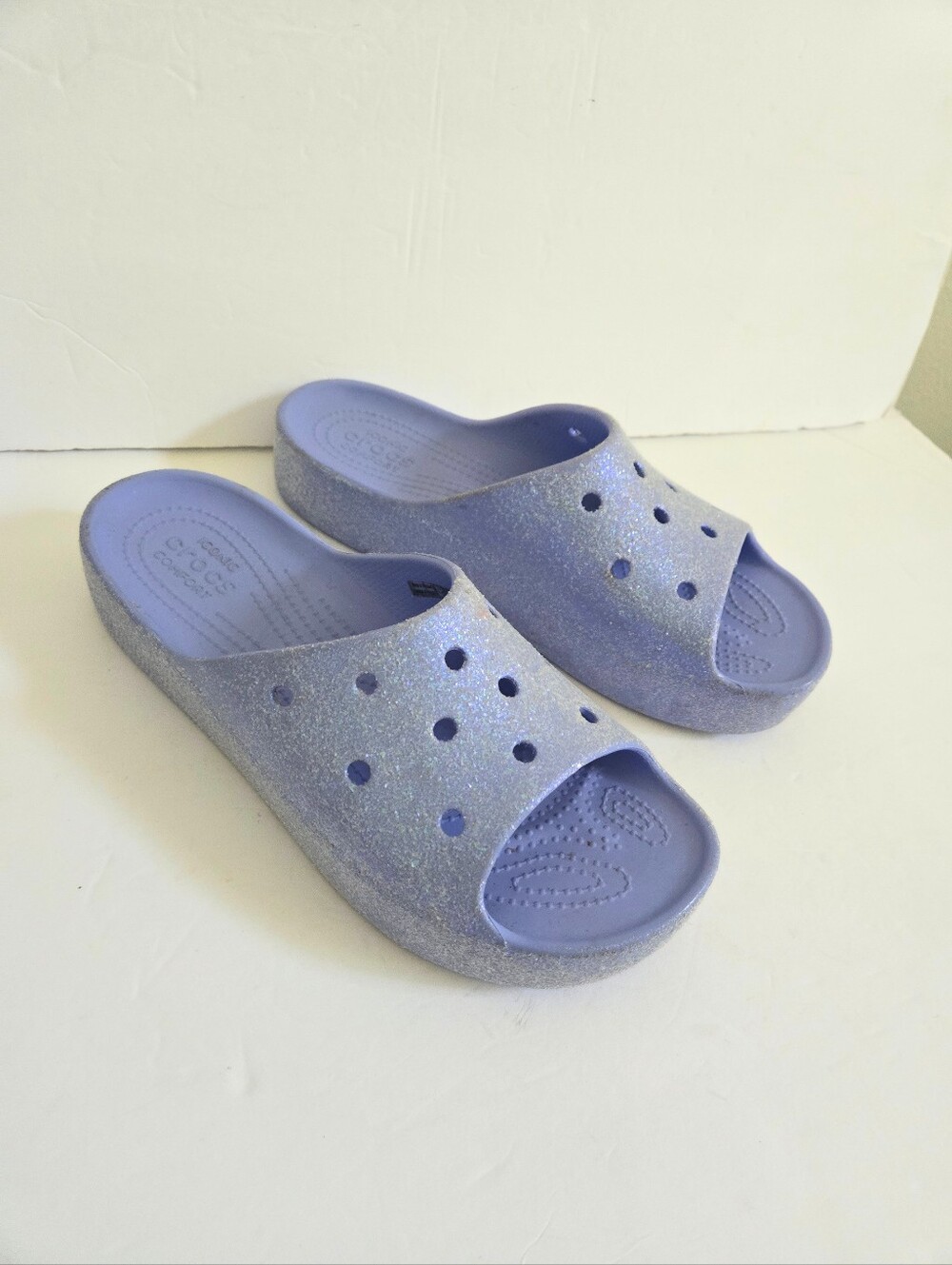 Crocs Classic Platform Slides Sandals Glitter Size 10 - Picture 3 of 14